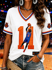 Women's Classic Basketball Fan Graphic Print Short Sleeve T-shirt