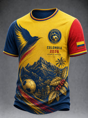 Men's 2026 Columbia Soccer Patchwork Casual T-Shirt