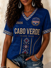 Women's Gift For Football Fans Print Casual V-Neck Tee