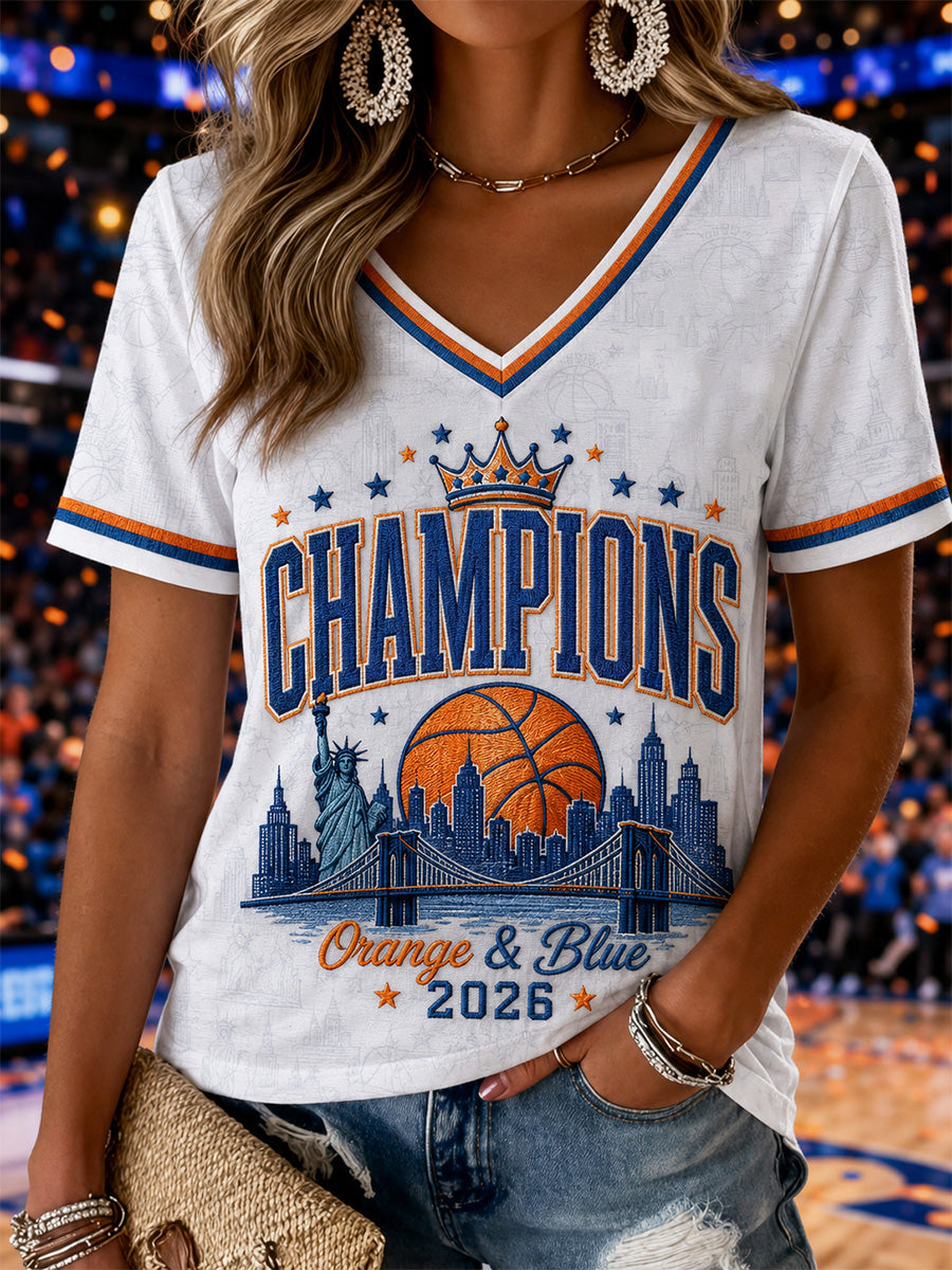 Women's Gift For Football Fans Print Casual V-Neck Tee