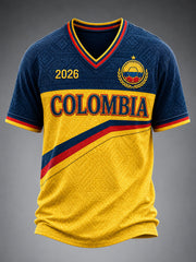 Men's Colombia Football Print Casual T-Shirt