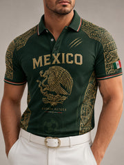 Men's Mexican Football Match Cheering Element Art Print Polo Shirt