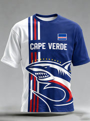 Men's Cape Verde Football Match Cheerleading Art Print T-Shirt