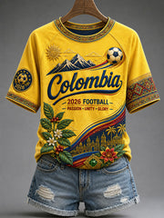 Women's 2026 Colombian Football Style T-shirt