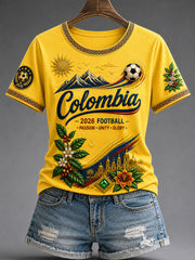 Women's 2026 Colombian Football Style T-shirt