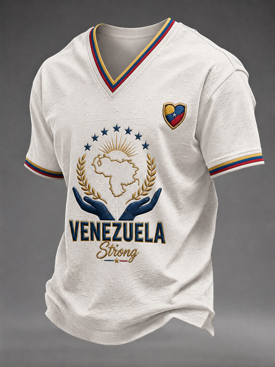 Men's Venezuela Strong Printed V-neck T-shirt