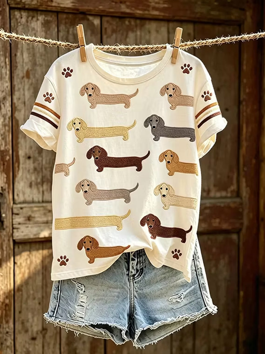 Women's Retro Animal Art Print Casual T-shirt