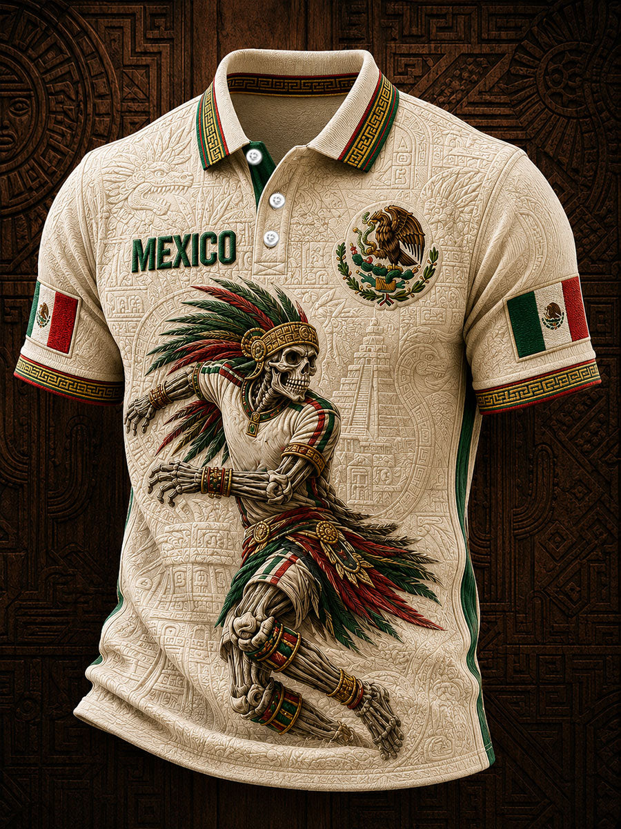 Men's Mexico Mexican Independence Day Art Printed Casual Tops