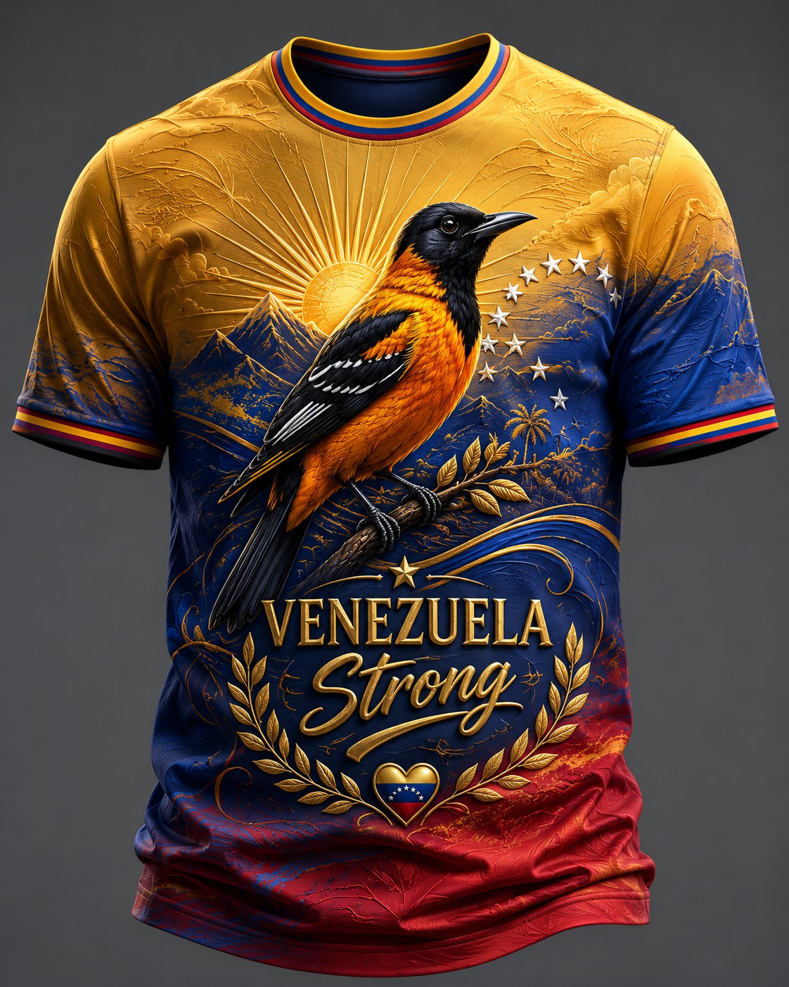 Men's Troupial Venezuela Strong Printed T-shirt