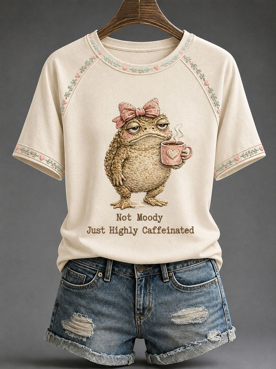 Women's Funny Frog Print Casual T-Shirt