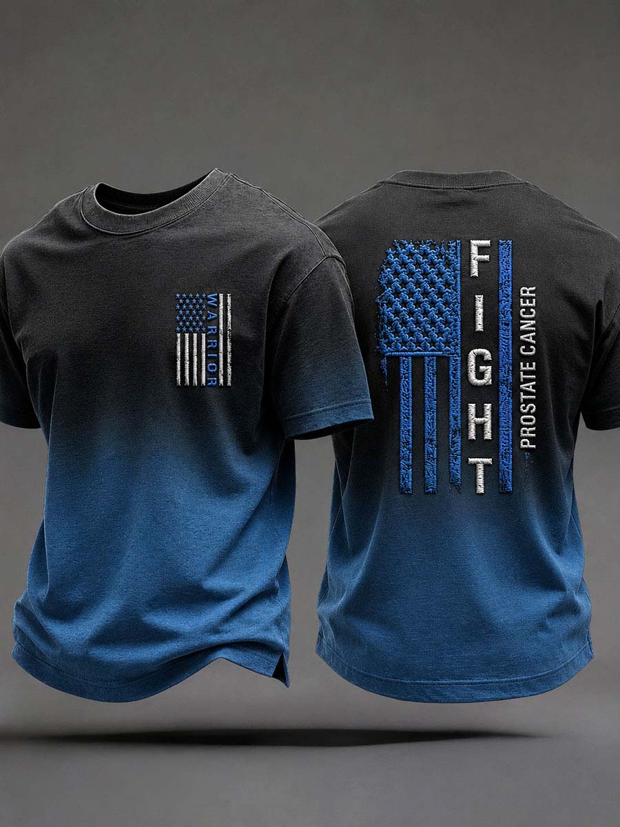 Men's Prostate Cancer Awareness Printed Casual T-Shirt