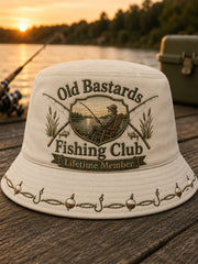Unisex Funny Old Bastards Fishing Club Lifetime Member Print Hat