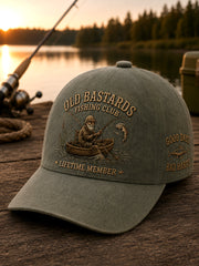 Unisex Funny Old Bastards Fishing Club Lifetime Member Print Hat
