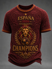 Men's España Champions Gift For Football Fans Print Casual Short Sleeve T-shirt
