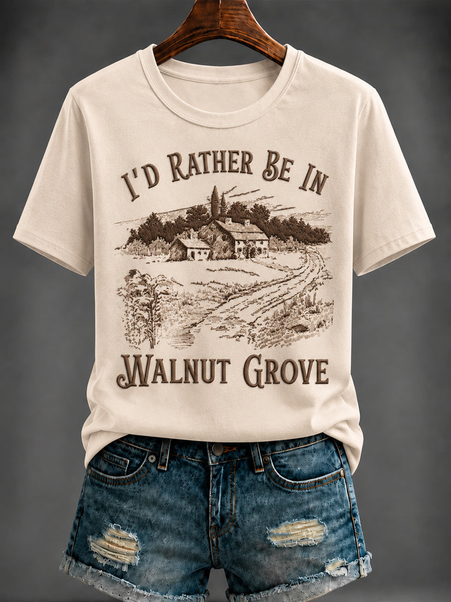 Women's i'd rather be in walnut grove Printed T-shirt
