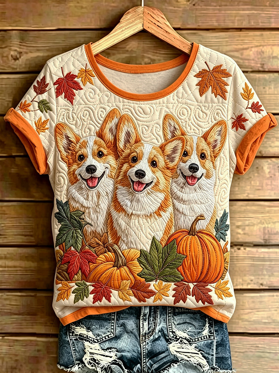Women's Animal Art Printed Vintage Fashion Loose Short Sleeve T-Shirt