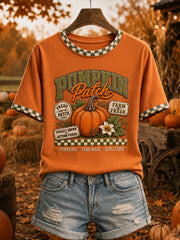 Women's Autumn Pumpkin Patch Short Sleeve T-shirt