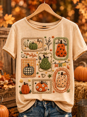 Women's Fall Pumpkin Short Sleeve T-shirt
