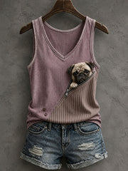 Women's Lovely Pug Tank Top
