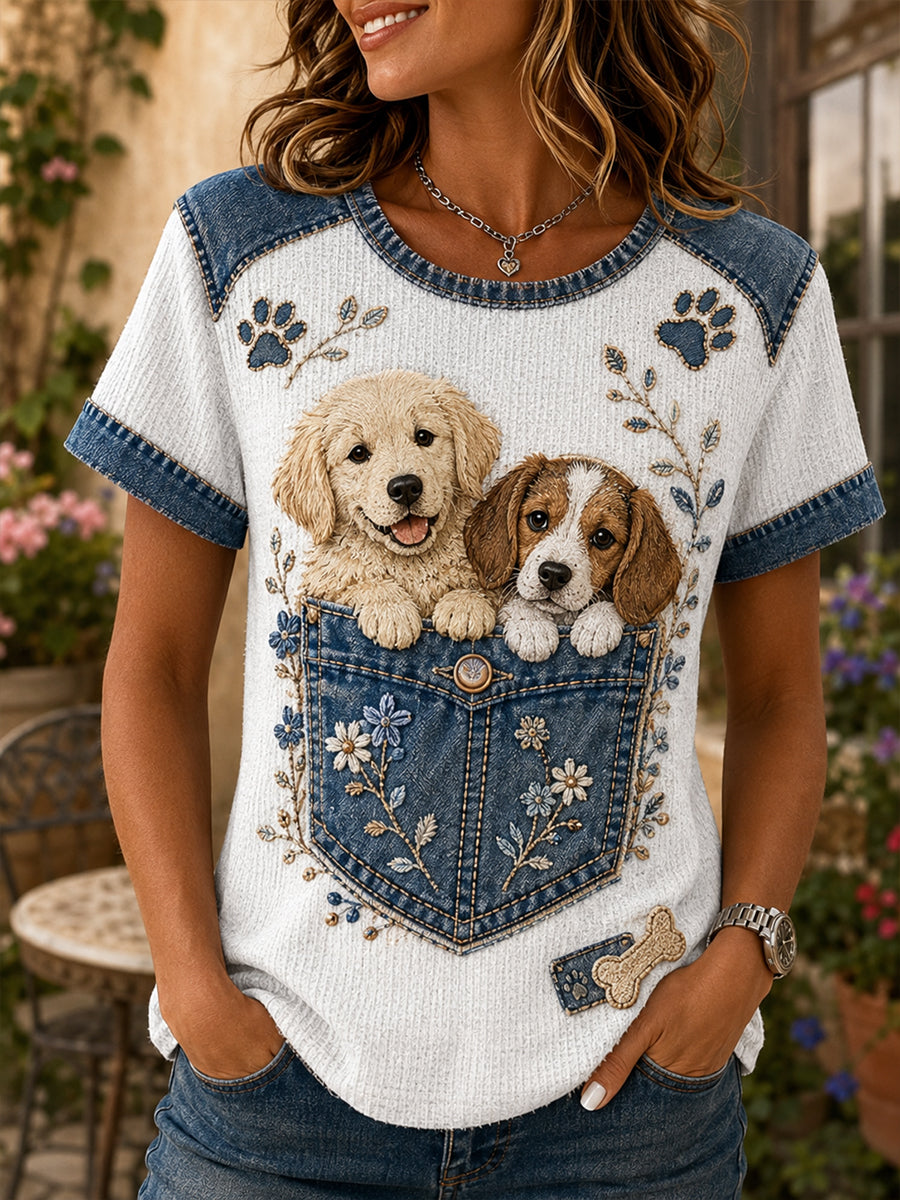Women's Animal Element Art Print Casual T-Shirt