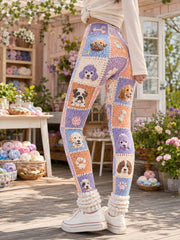 Women's Animal Dog-Themed Art Print Leggings