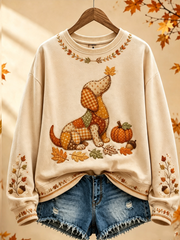 Women's Autumn Dog Regular Sweatshirt
