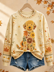 Women's Autumn Dog Regular Sweatshirt