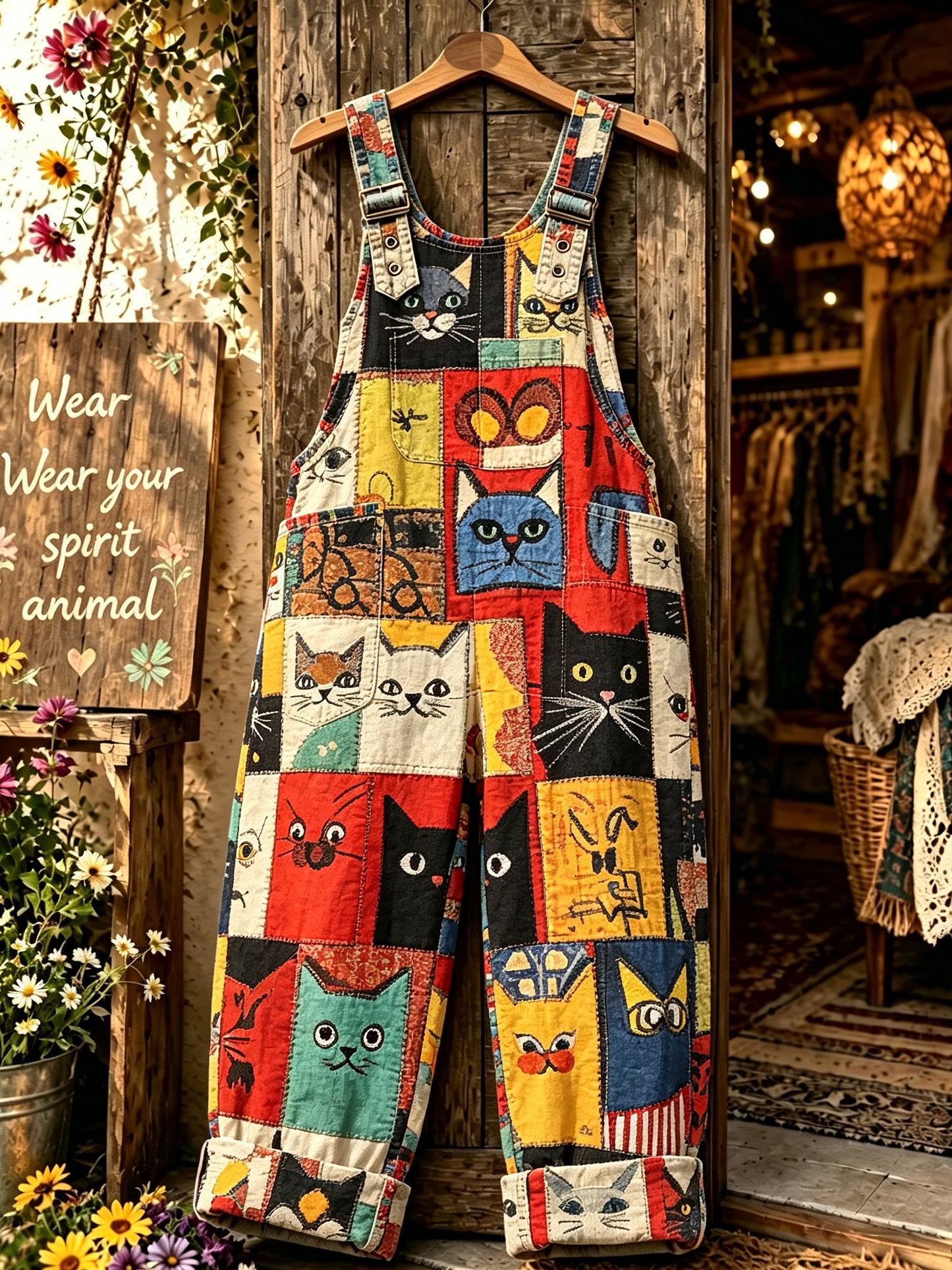Women's Animal Art Printed Strap Pants