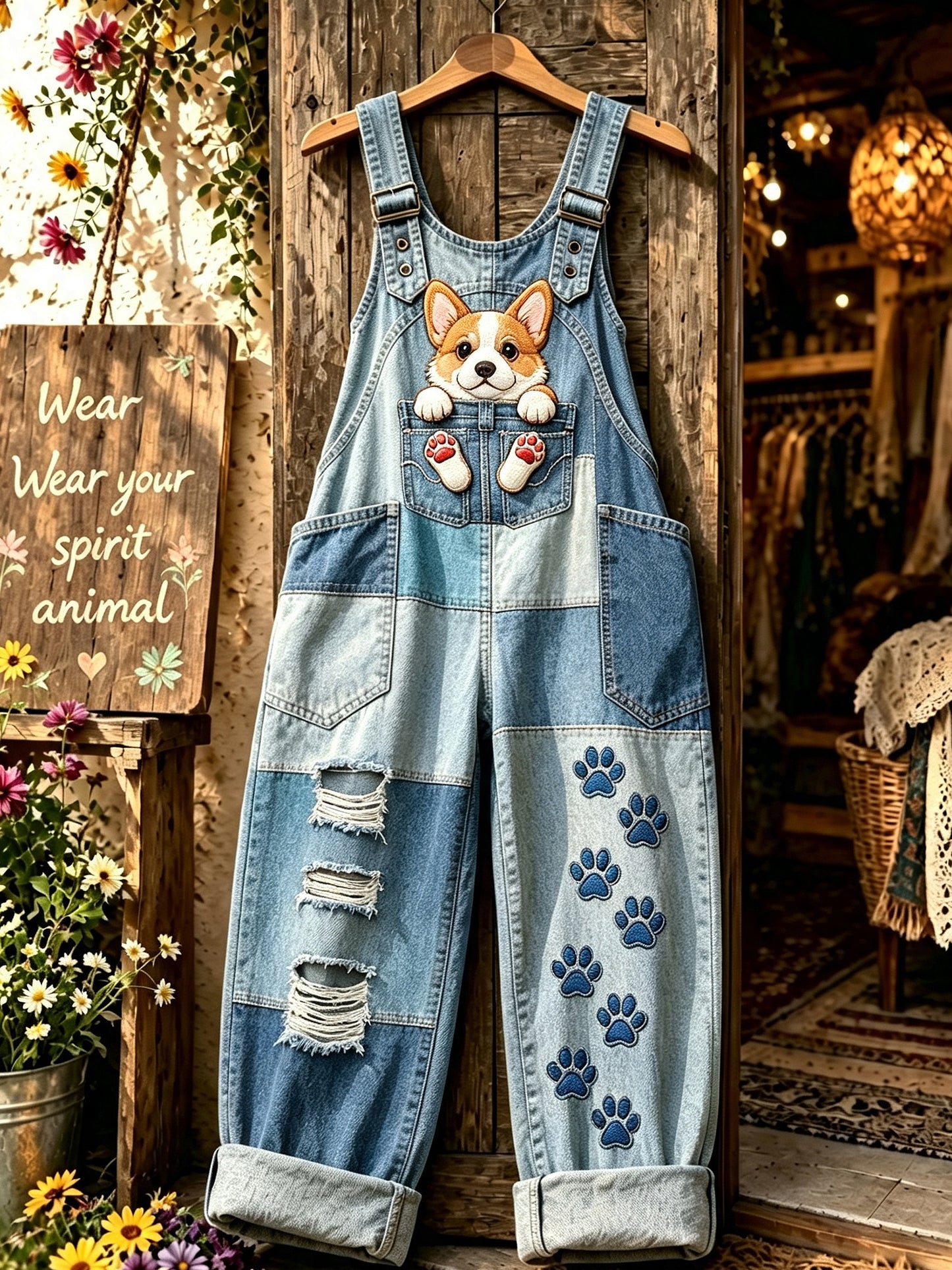 Women's Animal Art Printed Strap Pants