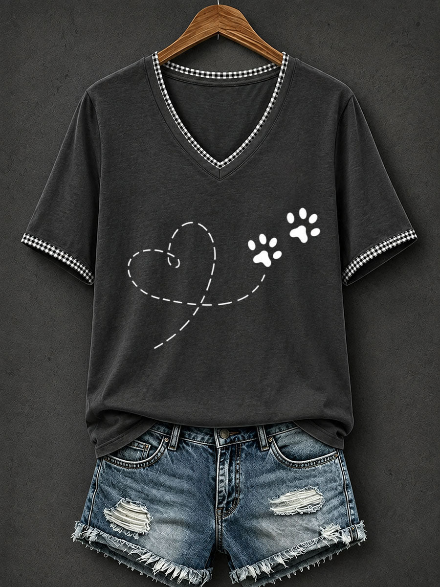 Women's Line Art Paw T-Shirt