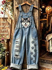 Women's Animal Art Printed Strap Pants