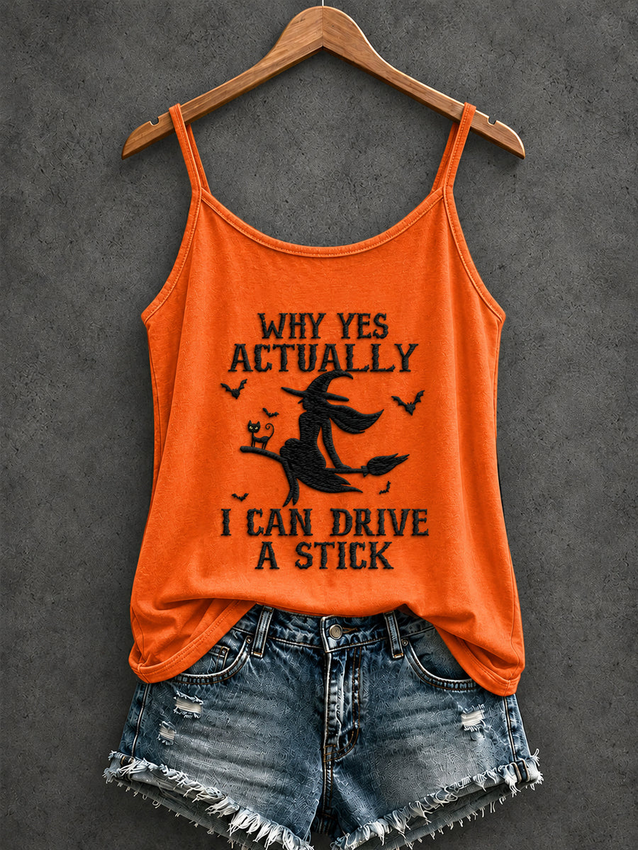 Women's HHalloween WHY YES ACTUALLY I CAN DRIVE A STICK Printed Casual Vest