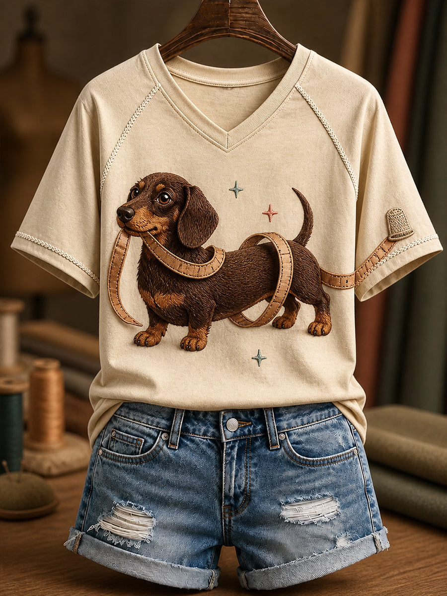 Retro Animal Art Print Art Casual Raglan Sleeve T-Shirt