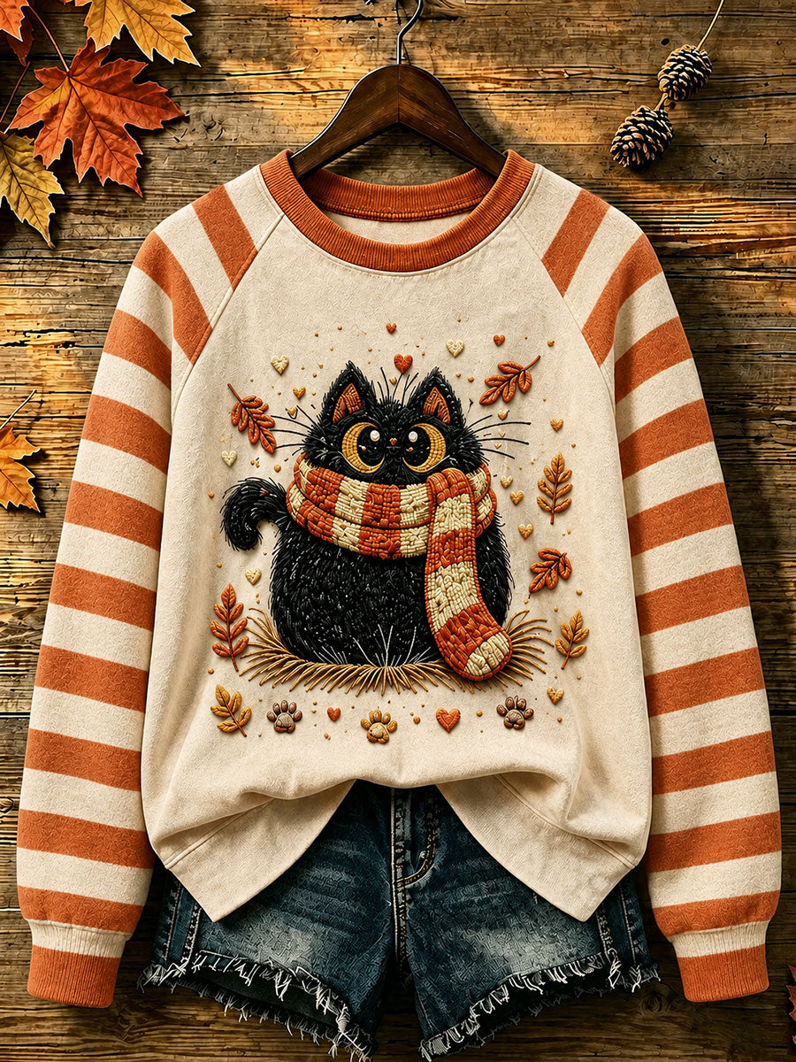 Women's Funny Cute Cat Regular Sweatshirt