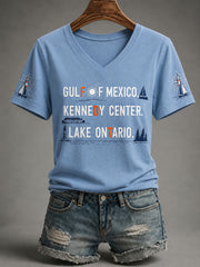 Women's FDT Gulf Of Mexico Kennedy Center Lake Ontario V-Neck Tee