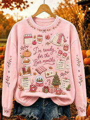 Women's Vintage I'm Ready For The Ber Months Print Cozy Sweatshirt