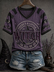 Women's Halloween There's A Little Witch In All of Us Art Printed T-shirt