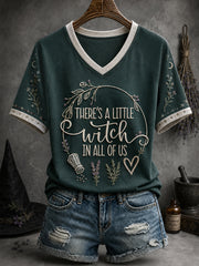 Women's Halloween Witch Salt Rosemary Lavender Love Art Printed T-shirt
