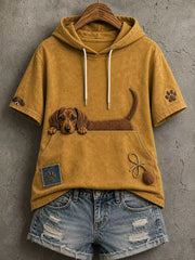 Women's Fun Animal-Print Short-Sleeve Hoodie