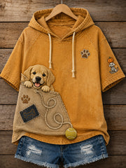 Women's Fun Animal-Print Short-Sleeve Hoodie