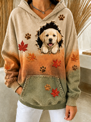 Women's Fun Autumn Dog Regular Sweatshirt