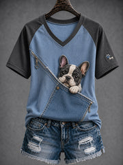 Women's Fun Animals V-Neck Short Sleeve T-Shirt