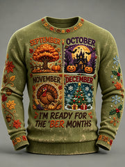 Men's Vintage I'm Ready For The 'ber Months Print Cozy Sweater