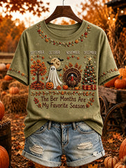 Women’s Vintage The Ber Months Are My Favorite Season Print Short-sleeved T-shirt