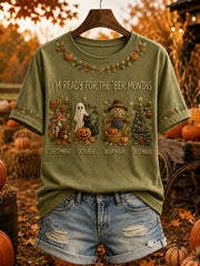 Women’s Vintage I'm Ready For The 'ber Months Print Short-sleeved T-shirt