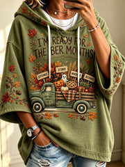 Women’s Vintage I'm Ready For The 'ber Months Print Comfy Hoodie
