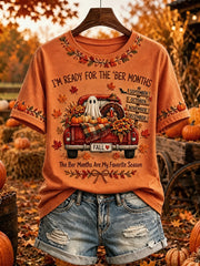 Women’s Vintage I'm Ready For The 'ber Months Print Short-sleeved T-shirt