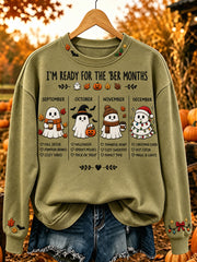 Women's Vintage I'm Ready For The 'ber Months Print Comfy Sweatshirt