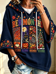 Women's Vintage I'm Ready For The 'ber Months Print Comfy Hoodie