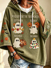 Women's Vintage I'm Ready For The 'ber Months Print Comfy Hoodie